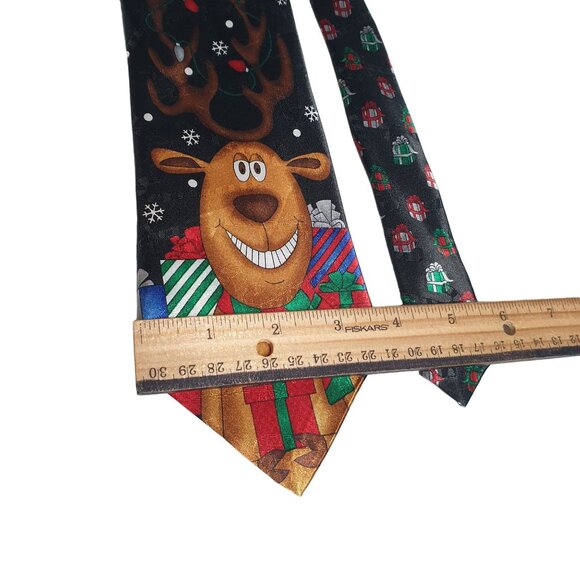 Hallmark Christmas Reindeer Tie Mens Novelty Holiday Neckwear Festive Presents - Picture 3 of 5
